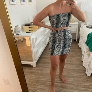 Snake print two piece set